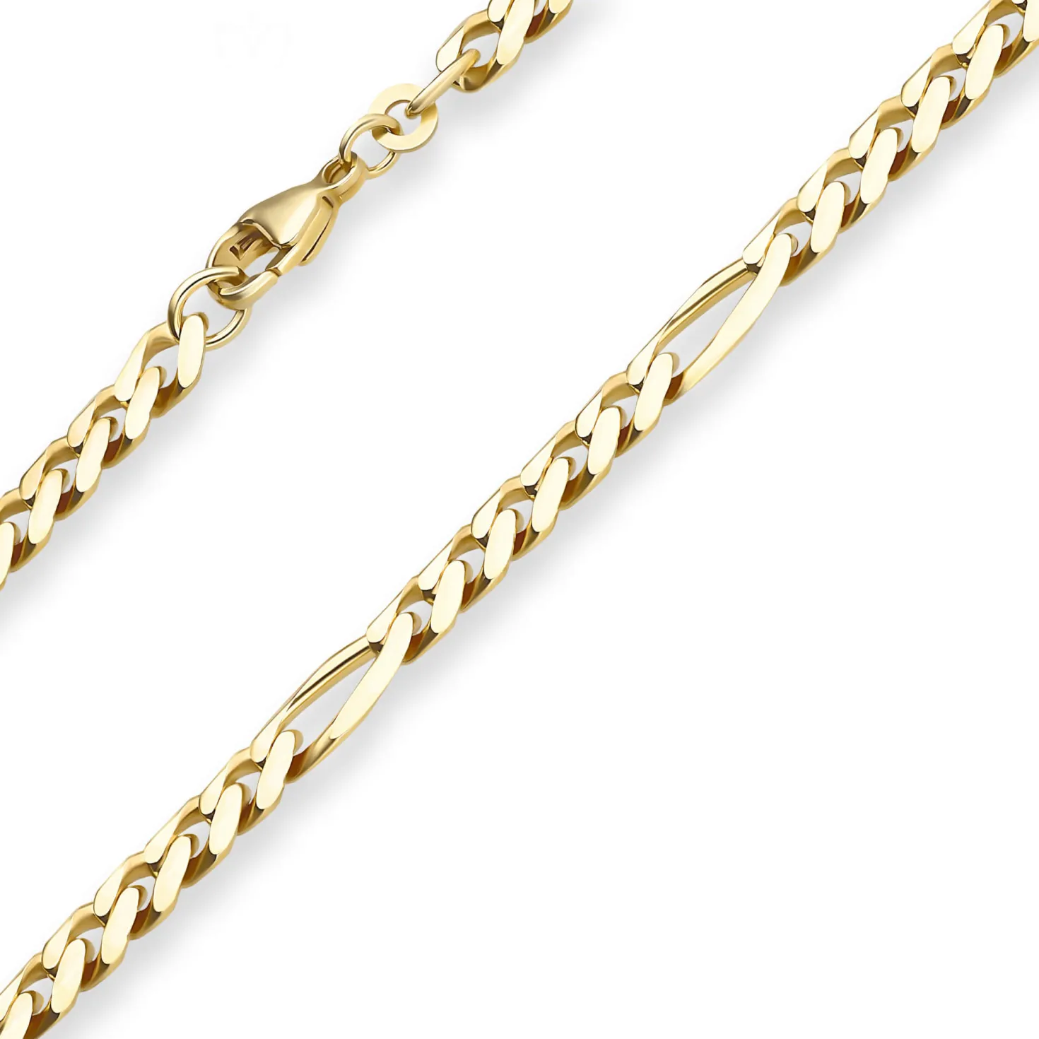 5,7mm Armband Figarokette diamantiert Armschmuck aus 585 Gold Gelbgold 23cm