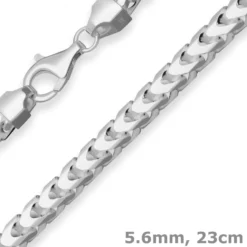 5,6mm Armband Fuchsschwanzkette Silberarmband Armschmuck aus 925 Silber 23cm