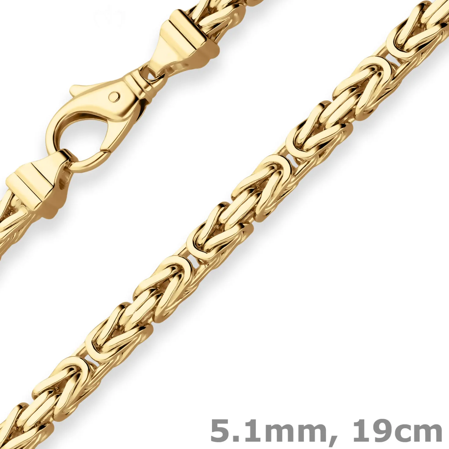 5,1mm Armband Königskette Armschmuck aus 585 Gold Gelbgold 19cm