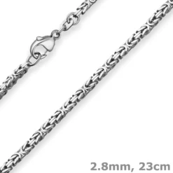 2,8mm Armband Königskette Armschmuck aus 925 Silber rhodiniert 23cm