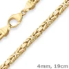 4mm Armband Königskette Goldarmband Armschmuck aus 585 Gold Gelbgold 19cm
