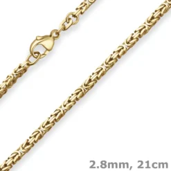 2,8mm Armband Königskette Goldarmband Armschmuck aus 750 Gold Gelbgold 21cm