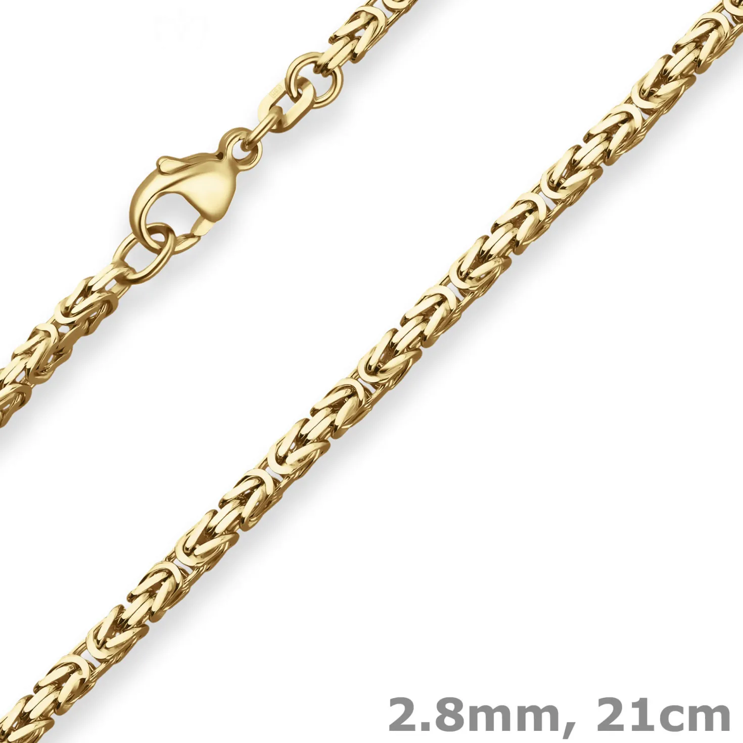 2,8mm Armband Königskette Goldarmband Armschmuck aus 750 Gold Gelbgold 21cm