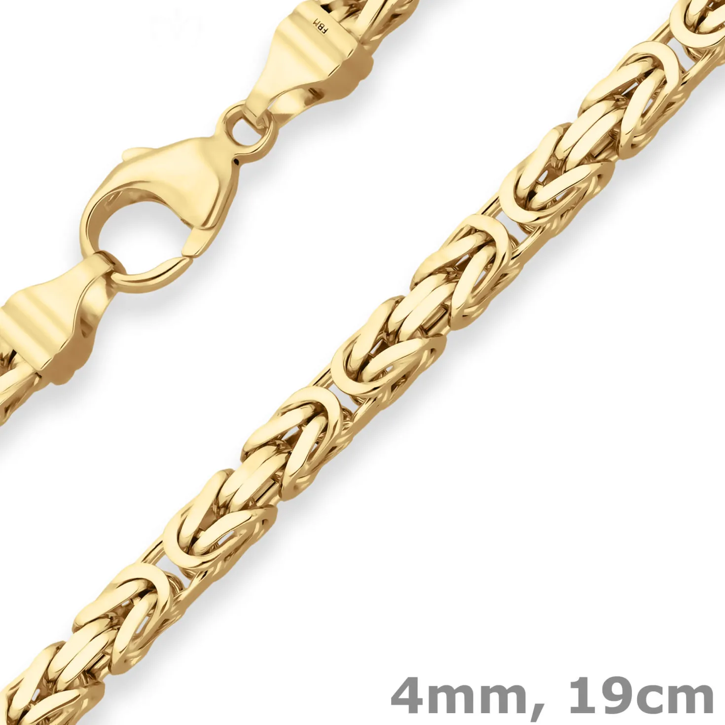 4mm Armband Königskette Goldarmband Armschmuck aus 333 Gold Gelbgold 19cm