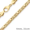 4mm Armband Königskette Goldarmband Armschmuck aus 333 Gold Gelbgold 21cm