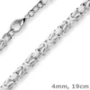 4mm Armband Königskette Silberarmband Armschmuck aus 925 Silber rhodiniert 19cm