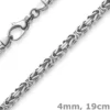 4mm Armband Königskette, 750 Weißgold, massiv, 19cm, Goldkette Unisex