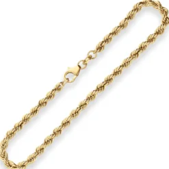 3,3mm Armband Kordelkette hohl Armschmuck aus 333 Gold Gelbgold 21cm