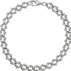 7,3mm Armband Krebskette aus 925 Silber rhodiniert Armschmuck, 21cm