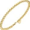 4mm Armband Kugelarmband mit Anhänger Engel 585 Gold Gelbgold, teilmatt, 19cm