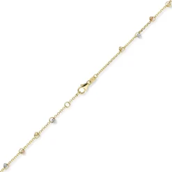 1,5mm Armband mit Kügelchen diamantiert 585 Gold gelb/rot/weiß tricolor 19cm