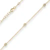 1,2mm Armband mit Zirkonia Ankerkette diamantiert aus 585 Gold Gelbgold 16cm