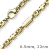 6,5mm Armband Monte Carlo Armkette aus 585 Gold Gelbgold massiv 22cm