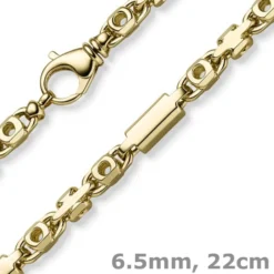 6,5mm Armband Monte Carlo Armkette aus 585 Gold Gelbgold massiv 22cm