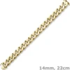 14mm Armband Panzerkette Armschmuck 585 Gold Gelbgold diamantiert 22cm