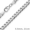 5,5mm Armband Panzerkette Armschmuck aus 925 Silber rhodiniert 21cm