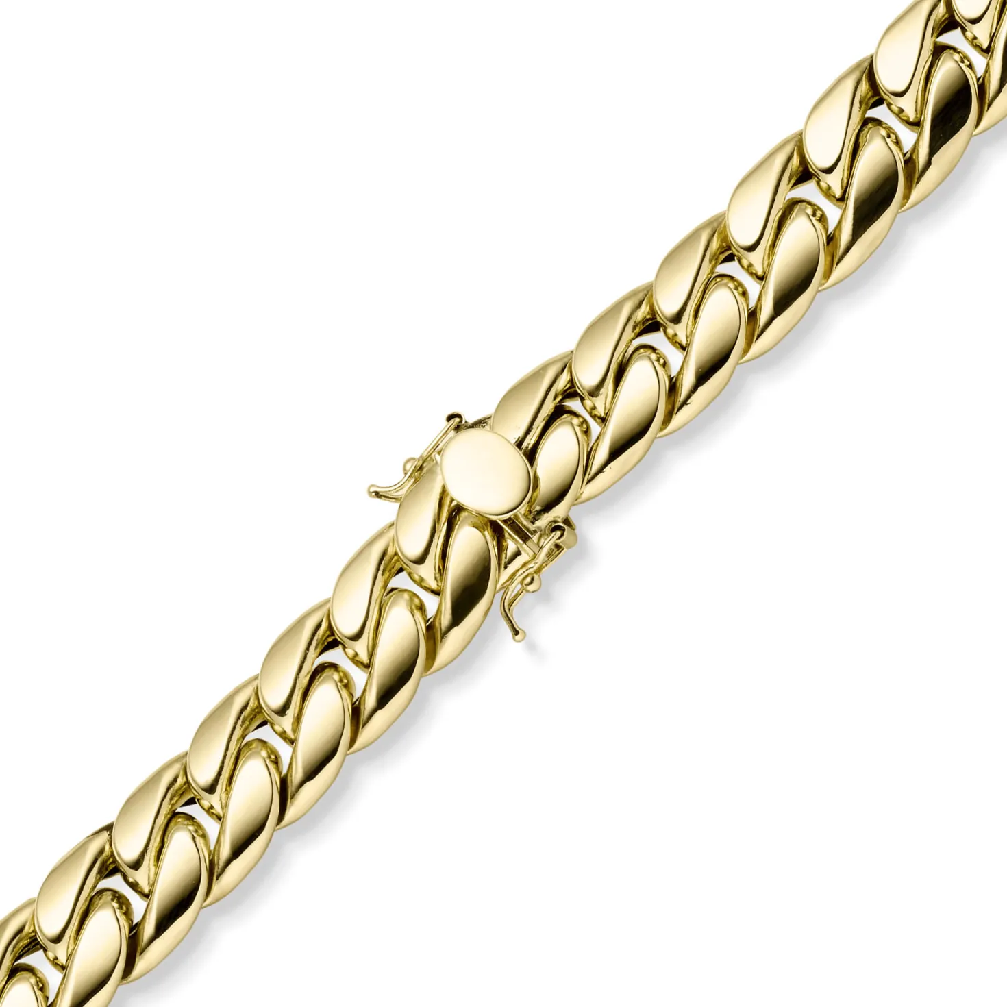 12,5mm Armband Panzerkette aus 585 Gold Gelbgold hohl mit Kastenschloss 22cm