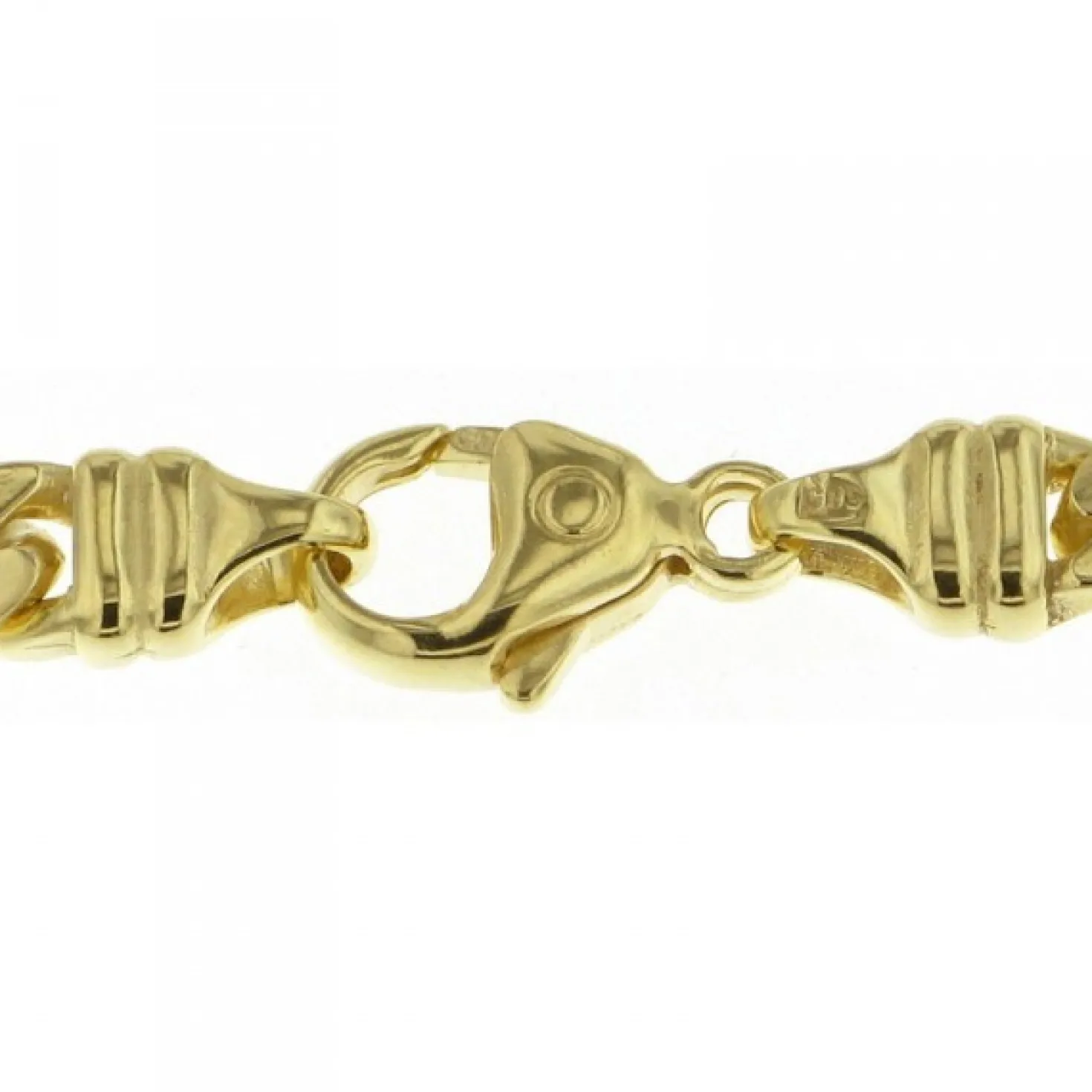 5mm Armband Panzerkette diamantiert, 750 Gold Gelbgold massiv, 21cm