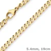 5,4mm Armband Panzerkette Goldarmband Armschmuck aus 333 Gold Gelbgold 19cm