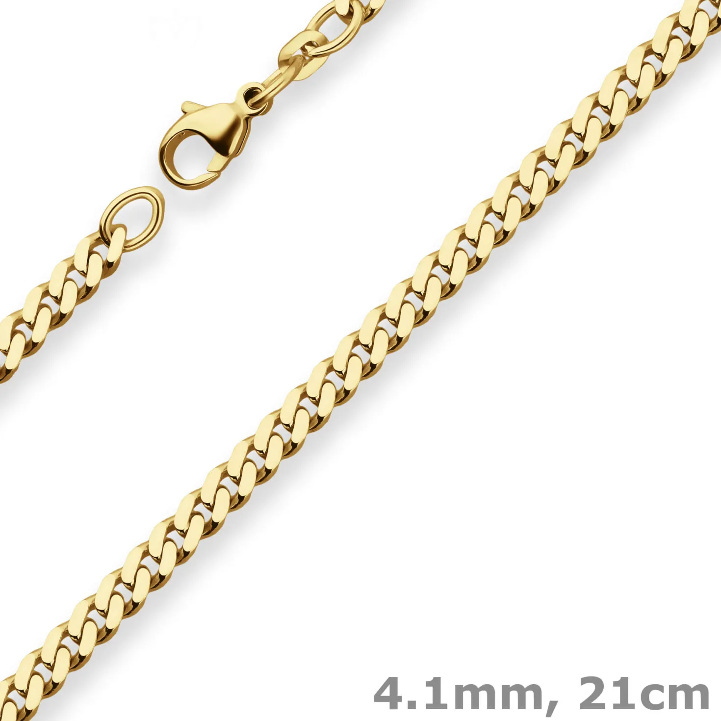 4,1mm Armband Panzerkette Goldarmband Armschmuck aus 333 Gold Gelbgold 21cm