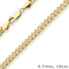 4,7mm Armband Panzerkette oval diamantiert Armschmuck aus 750 Gold Gelbgold 19cm
