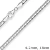 4,2mm Armband Panzerkette oval Silberarmband Armschmuck aus 925 Silber 18cm