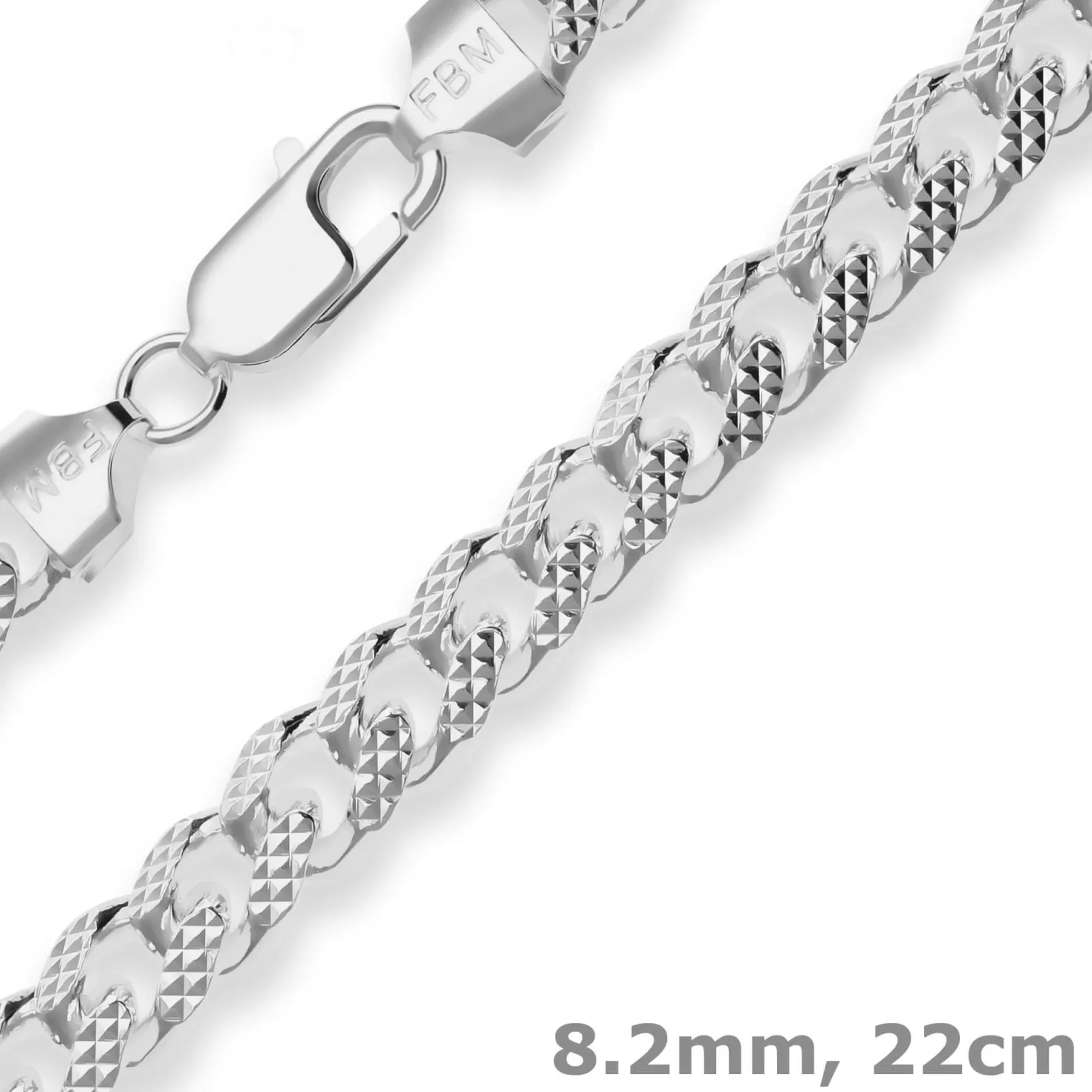 8,2mm Armband Panzerkette oval Silberarmband Armschmuck aus 925 Silber 22cm
