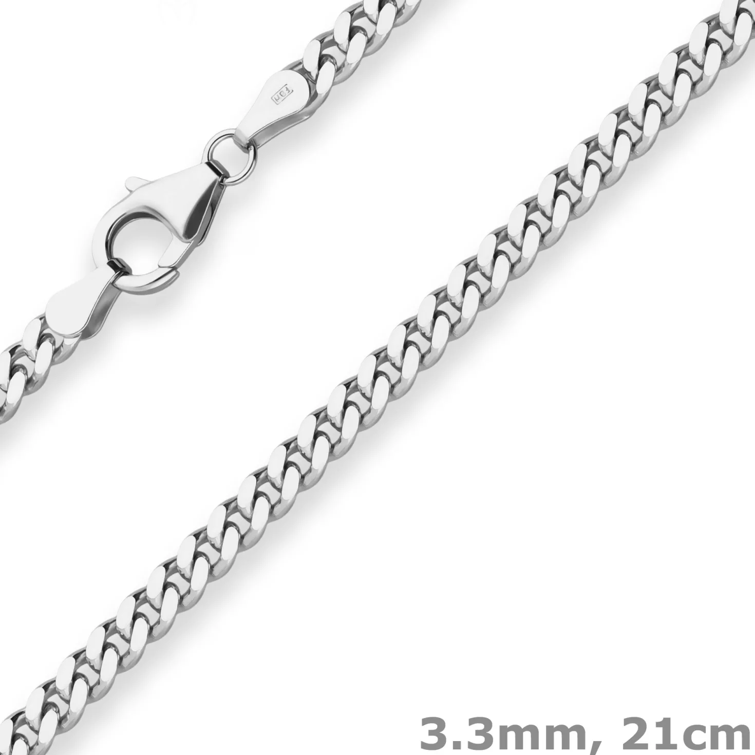 3,3mm Armband Panzerkette Silberarmband Armschmuck aus 925 Silber 21cm