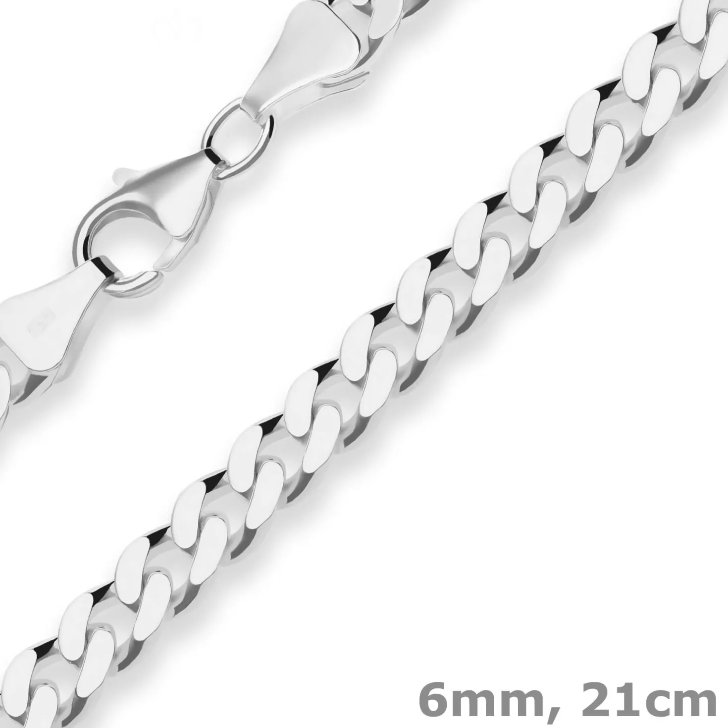 6mm Armband Panzerkette Silberarmband Armschmuck aus 925 Silber 21cm