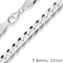 7,8mm Armband Panzerkette Silberarmband Armschmuck aus 925 Silber 21cm