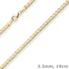 3,3mm Armband Panzerkette weit Goldarmband Armschmuck aus 375 Gold Gelbgold 19cm