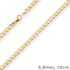 5,8mm Armband Panzerkette weit Goldarmband Armschmuck aus 585 Gold Gelbgold 19cm