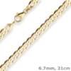 6,7mm Armband Panzerkette weit Goldarmband Armschmuck aus 585 Gold Gelbgold 21cm