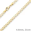 4,6mm Armband Panzerkette weit Goldarmband Armschmuck aus 585 Gold Gelbgold 21cm