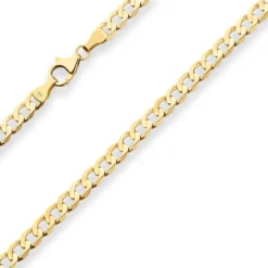 4,6mm Armband Panzerkette weit Goldarmband Armschmuck aus 585 Gold Gelbgold 21cm