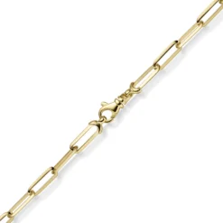 4,5mm Armband Paper-Clip Kette Armkette aus 585 Gold Gelbgold massiv 21cm