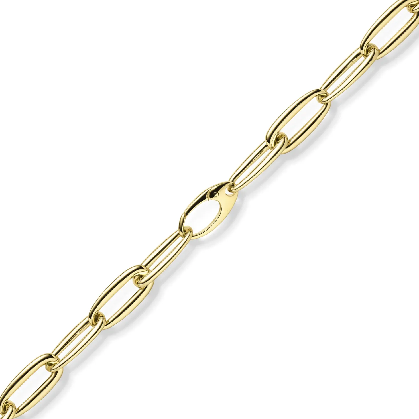 11mm Armband Paper-Clip Phantasie-Armkette aus 585 Gold Gelbgold glänzend 19cm