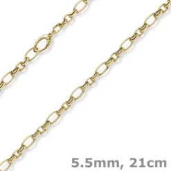 5,5mm Armband Phantasiearmband Armschmuck aus 585 Gold Gelbgold 21cm