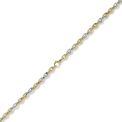 7,5mm Armband Phantasiekette Armschmuck aus 585 Gelbgold Weißgold glänzend 21cm