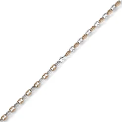 6,5mm Armband Phantasiekette aus 585 Gold Weißgold & Rotgold bicolor 19cm
