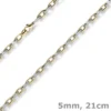 5mm Armband Phantasiekette aus 585 Gold Gelbgold Weißgold bicolor 21cm