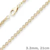 3,2mm Armband Rund-Ankerkette Goldarmband Armschmuck aus 585 Gold Gelbgold 21cm