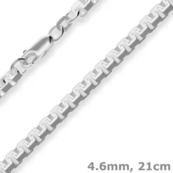 4,6mm Armband Veneziakette sechskant Armschmuck aus 925 Silber 21cm