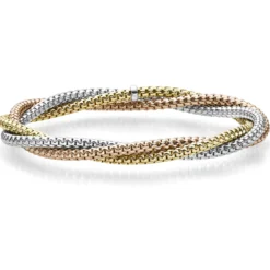 6mm Armband Venezianer dreireihig elastisch 750 Gold Gelbgold Weißgold Rotgold