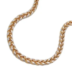 2,4mm Armband Zopfkette Armkette Armschmuck 585 Gold Gelbgold rhodiniert 19cm