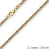 2,1mm Armband Zopfkette Goldarmband Armschmuck aus 585 Gold gelb/weiß 19cm