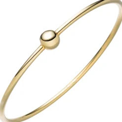 2,4mm Armreif mit 8mm Kugel Armband Armschmuck 925 Silber in Gelbgold vergoldet