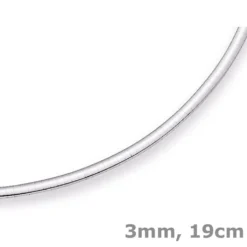 3mm Armreif Omega-Armband Armschmuck flach 750 Gold Weißgold Armkette 19cm