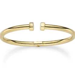 4mm Armspange offener Armreif aus 750 Gold Gelbgold 59x47mm glänzend aufklappbar