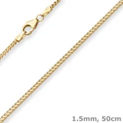 1,5mm Bingokette Collier Halskette aus 585 Gold Gelbgold 50cm